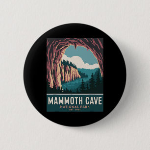 Mammoth Cave Nationalpark Vintage Camping Wandern Button