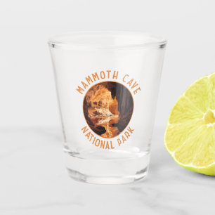 Mammoth Höhle Nationalpark Retro Distressed Circle Schnapsglas
