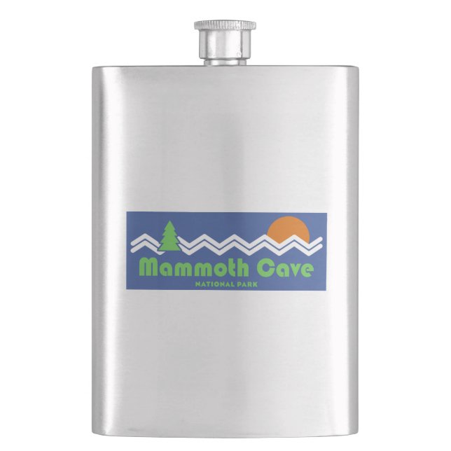 Mammoth Höhle Nationalpark Retro Flachmann (Vorderseite)