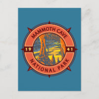 Mammoth Höhle Nationalpark Retro Kompass Emblem