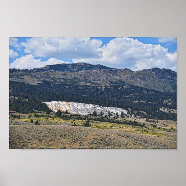 Mammoth Hot Springs Panorama, Yellowstone, Wyoming Poster (Vorne)