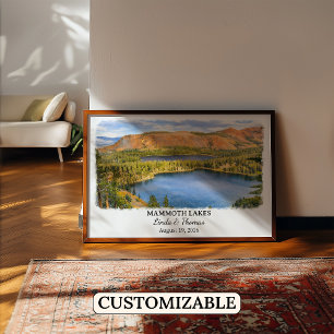 Mammoth Lakes Kalifornien Poster, Aquarell, Custo Poster