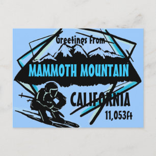 Mammoth Mountain California carte postale bleue