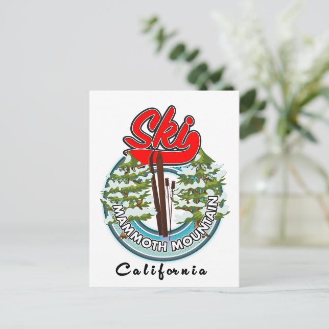 Mammoth Mountain California Logo Postkarte (Stehend Vorderseite)