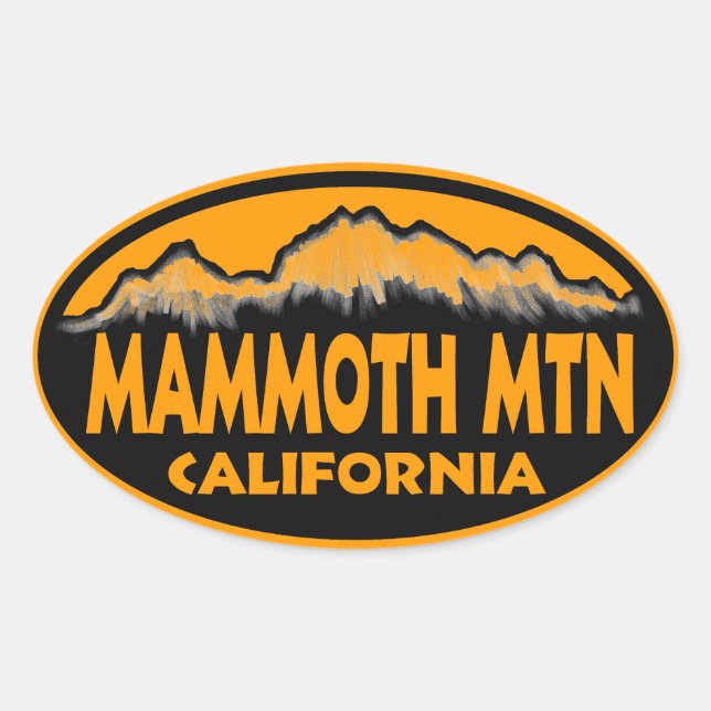 Mammoth Mountain California Orange Aufkleber (Vorderseite)