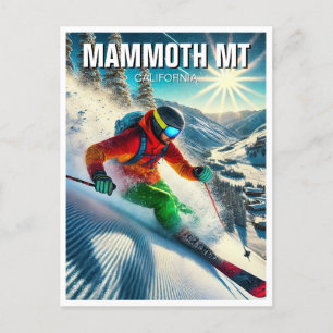 Mammoth Mountain California Skiing Skier Postkarte