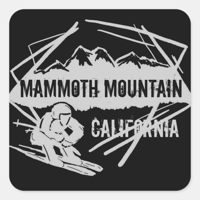 Mammoth Mountain California Skitragen Quadratischer Aufkleber (Vorderseite)