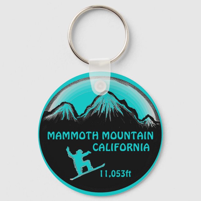 Mammoth Mountain California Snowboard art Schlüsse Schlüsselanhänger (Vorderseite)