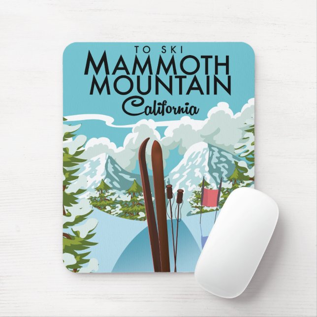 Mammoth Mountain California zum Skifahren Mousepad (Mit Mouse)
