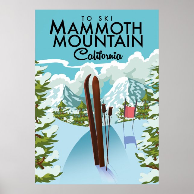 Mammoth Mountain California zum Skifahren Poster (Vorne)