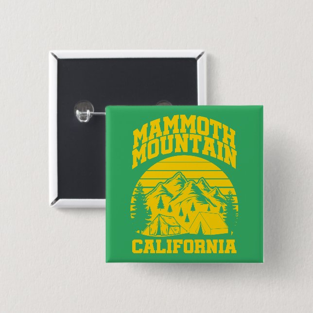 Mammoth Mountain, Kalifornien Button (Vorne & Hinten)