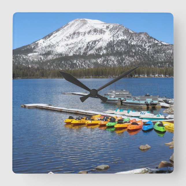 Mammoth Seen, CA Quadratische Wanduhr (Vorderseite)