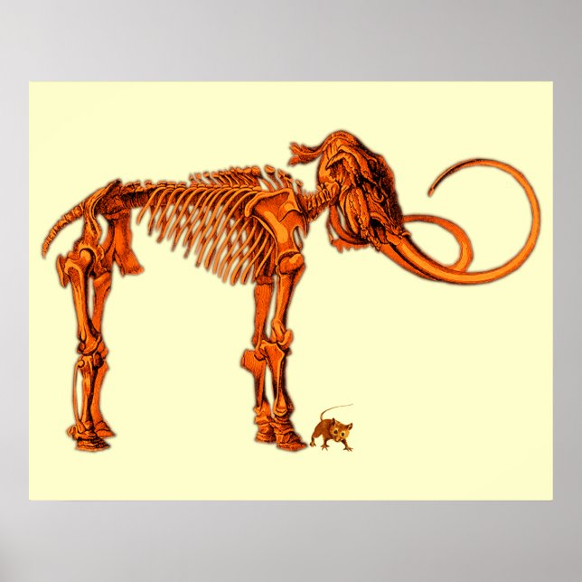 Mammoth Skeleton und Maus Poster (Vorne)