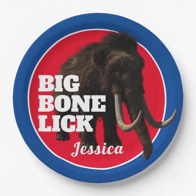 Mammoth und Big Bone Lick   Pappteller (Vorderseite)