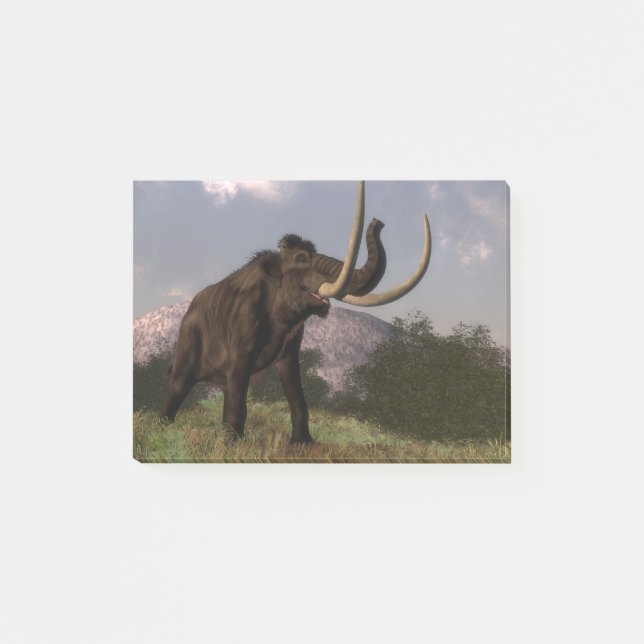 Mammut - 3D übertragen Post-it Klebezettel (Vorderseite)