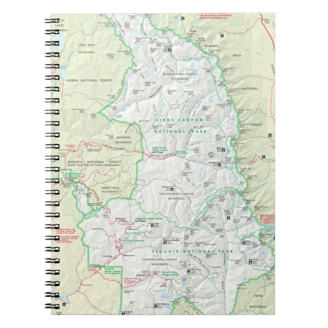 Mammutbaum-/Königcanyon Kartennotizbuch Notizblock (Vorderseite)