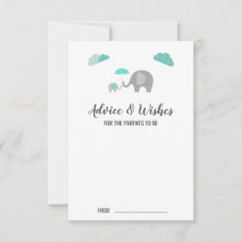 Mammy Baby Elephant avec nuages Conseils Cartes
