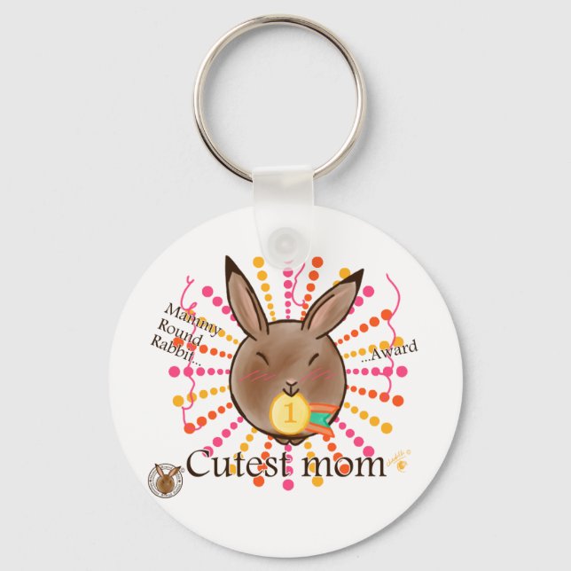 Mammy Round Rabbit-Niedliche Mama Award-Schlüssela Schlüsselanhänger (Vorderseite)