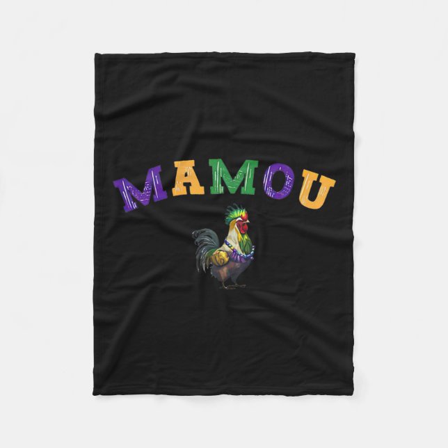 Mamou Mardi Gras Chicken Fleecedecke (Vorderseite)
