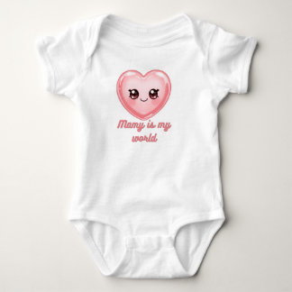 Mamy Is My World Baby Bodysuit - Cute Pink Kawaii  Strampler