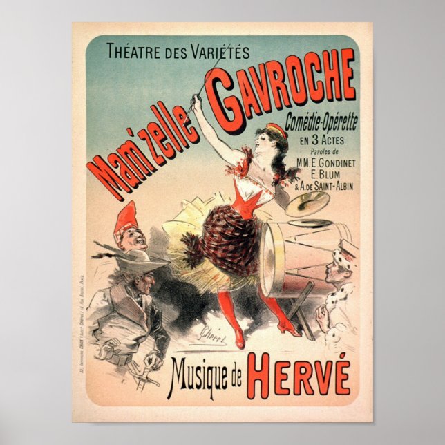 Mamzelle Gavroche Vintage französische Werbung Poster (Vorne)