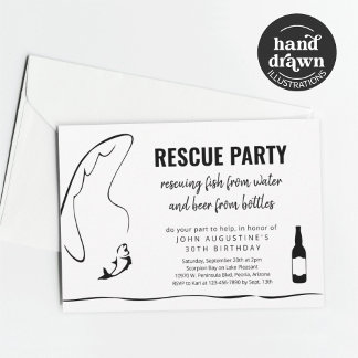 Man Adult Funny Fishing Birthday Retirement Party Einladung