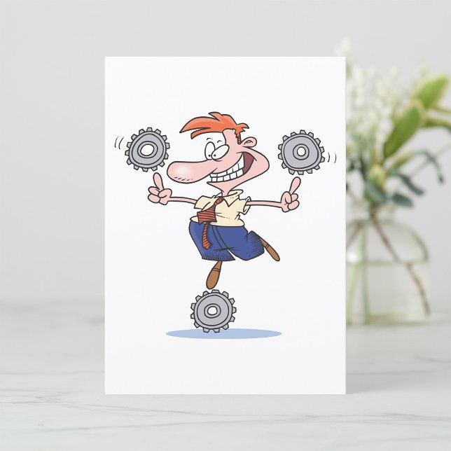 Man Balancing Cogs Einladung (Von Creator hochgeladen)
