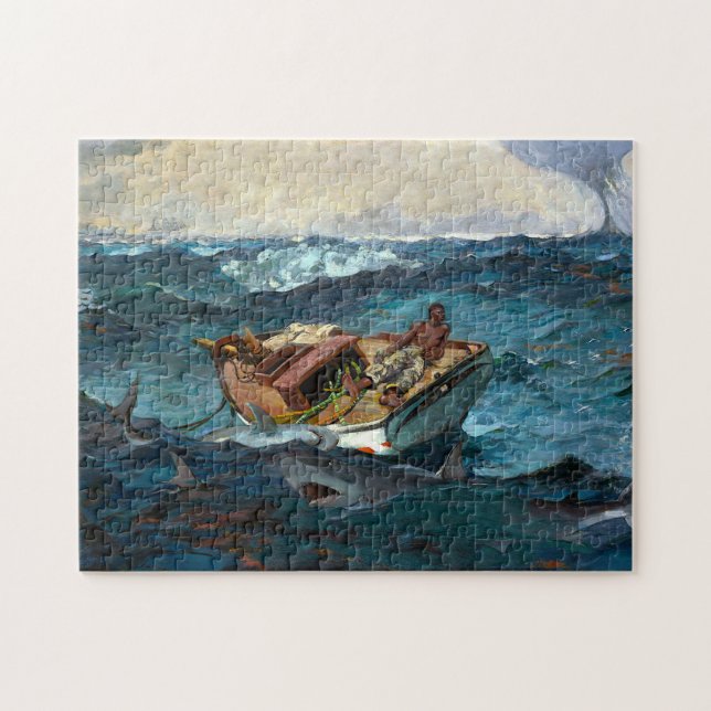 Man Boat Sharks im Golfstrom von Winslow Homer (Horizontal)
