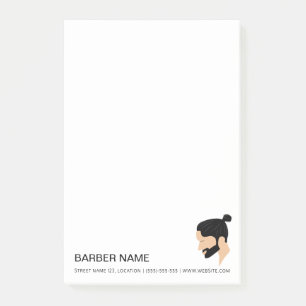Man bun Men's Hair Style Design Custom Barber Post-it Klebezettel