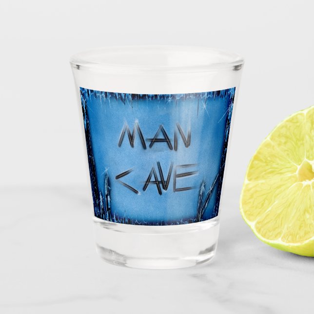 Man Cave Blue Crystals Schnapsglas (Vorderseite)