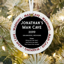 Man Cave Funny Avertissements et règles Ornement d
