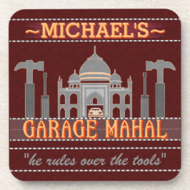 Man Cave Funny Garage Mahal Red | INDIVIDUELLE NAM Getränkeuntersetzer