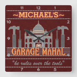 Man Cave Funny Garage Mahal Tools | Individuelle N Quadratische Wanduhr