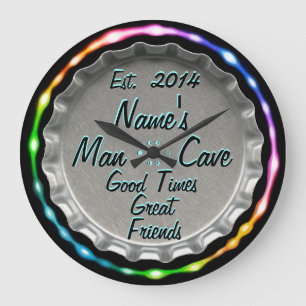 Man Cave Neon Beer Casquette Horloge ! Ajoutez NOM