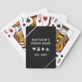 Man Cave Poker Room Personalisiert Silver Gray Spielkarten