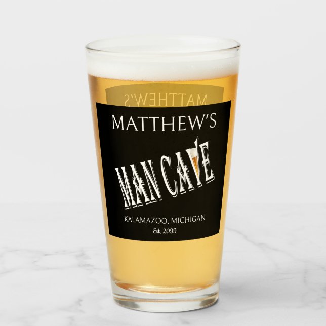 Man Cave Pub Pint Beer Soda Glasses Trinkbehälter Glas (Vorne (Gefüllt))
