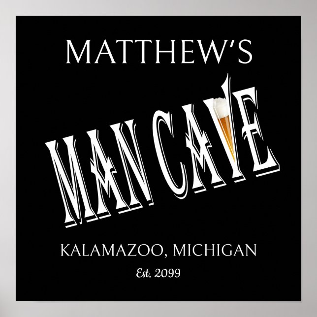 Man Cave Pub Poster Print Sign (Vorne)