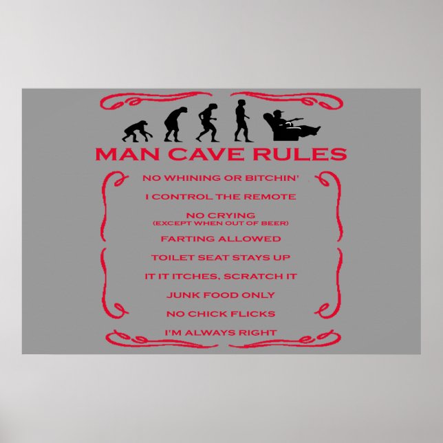 Man Cave Rules Poster (Vorne)