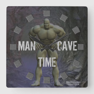 Man Cave Wall Clock Quadratische Wanduhr