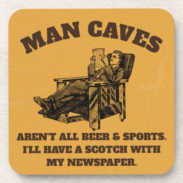 Man Caves sind nicht nur Bier und Sport. Getränkeuntersetzer (Vorderseite)