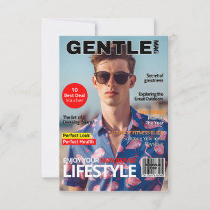 Man Cover Magazin personalisiert Design Einladung