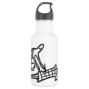 Man & Crocodile, australischer zeichn (Aborigine) Edelstahlflasche