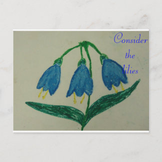 Man denke an die lililies-Schrift Art Romans 8:28 Postkarte
