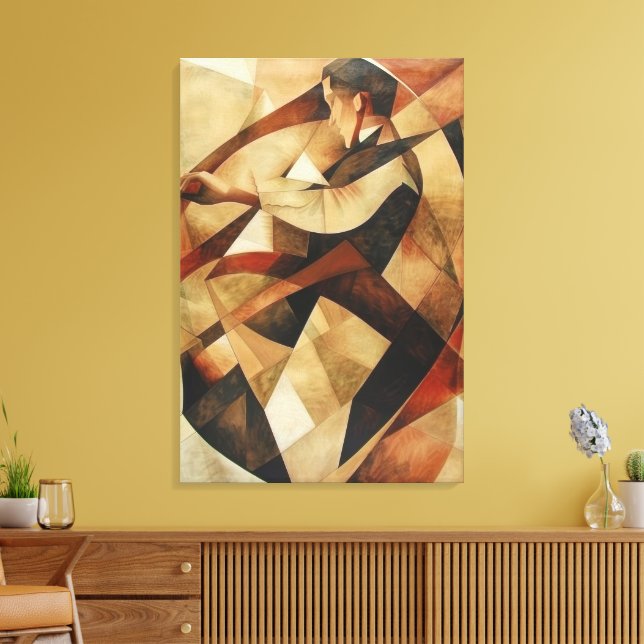 Man Enveloped in Abstraction Canvas Leinwanddruck (Insitu (Wohnzimmer))