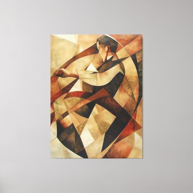 Man Enveloped in Abstraction Canvas Leinwanddruck (Vorderseite)