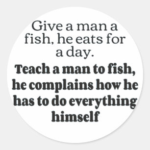 Man fish beklagt bf runder aufkleber