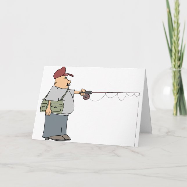 Man Fishing Cards Karte (Vorderseite)