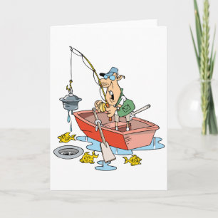 Man Fishing Cartes de voeux