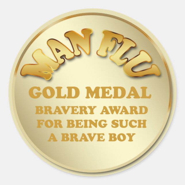 Man Flu Runder Aufkleber (Vorderseite)