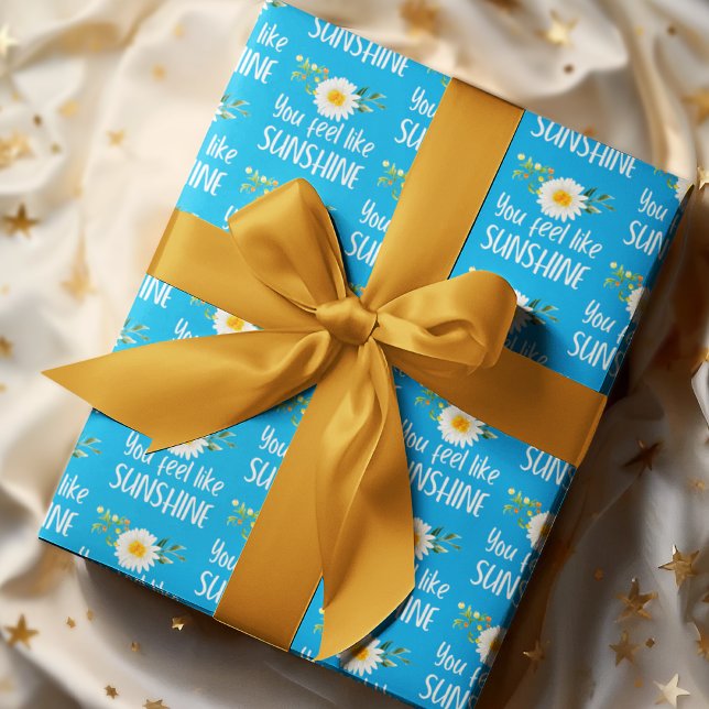 Man fühlt sich wie sonnendurchflutete Papiertüten Geschenkpapier Set (Let someone special know that they feel like sunshine with these daisy wrapping paper sheets! )